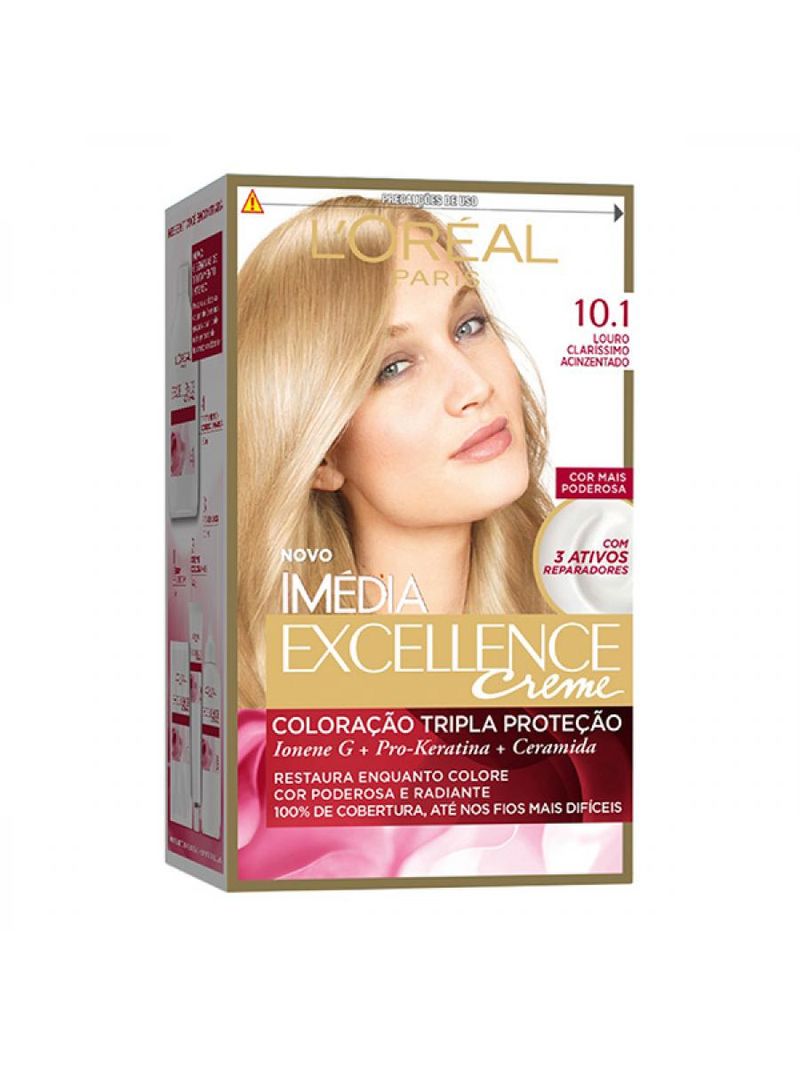 Tintura Imédia Excellence 10.1 Louro Claríssimo Acinzentado