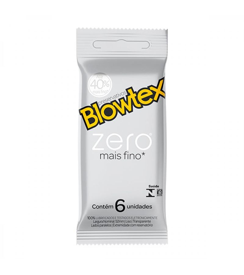 Preservativo Blowtex Zero Mais Fino Com 6 Unidades