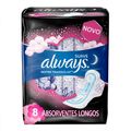 Absorvente Always Noite Longo Suave Com Abas Com 8 Unidades