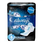 Absorvente Always Noite Longo Seca Com Abas Com 8 Unidades