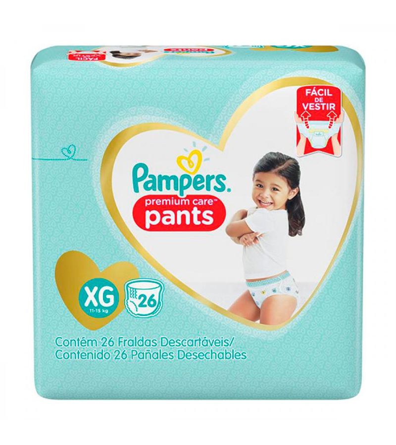 Fralda Pampers Pants Premium Care Xg Mega Com 26 Unidades