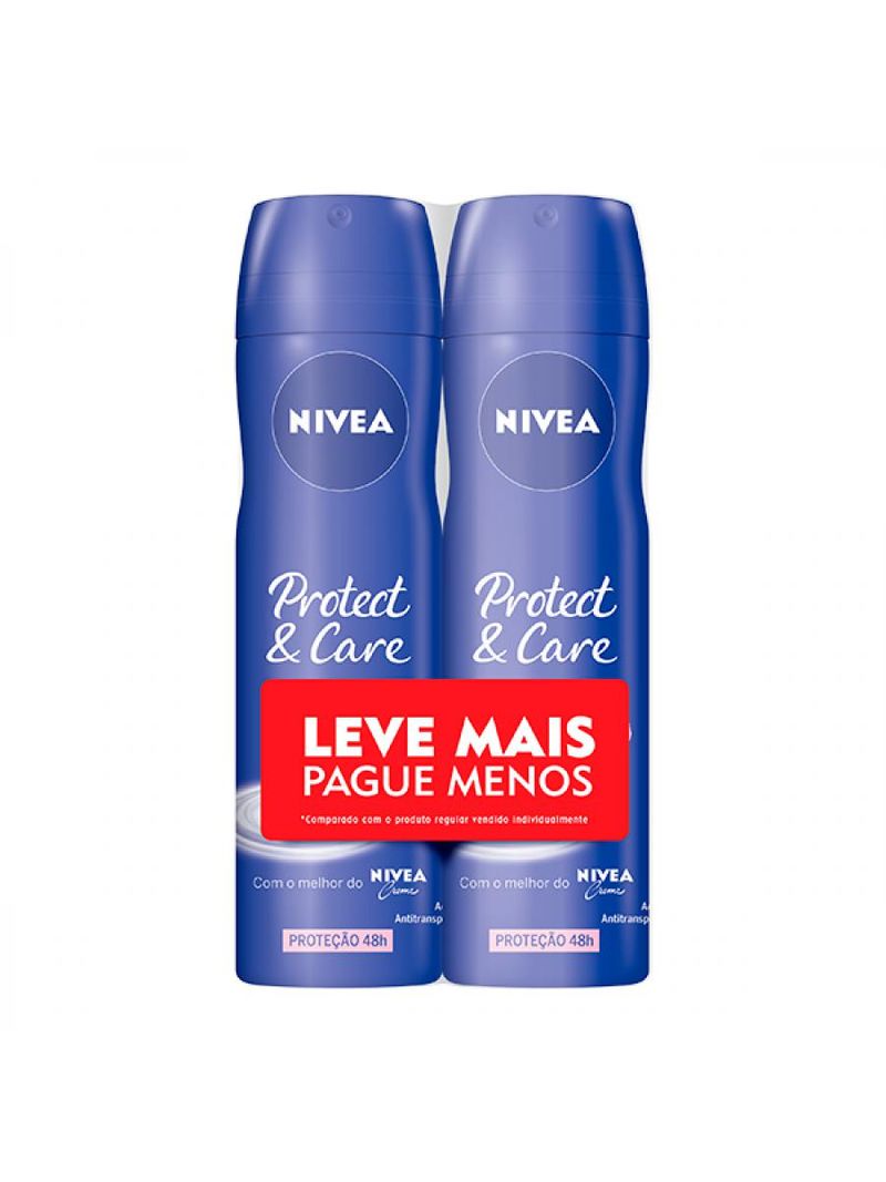Desodorante Nivea Feminino Aerossol Protect Care 2 Unidades De 150ml