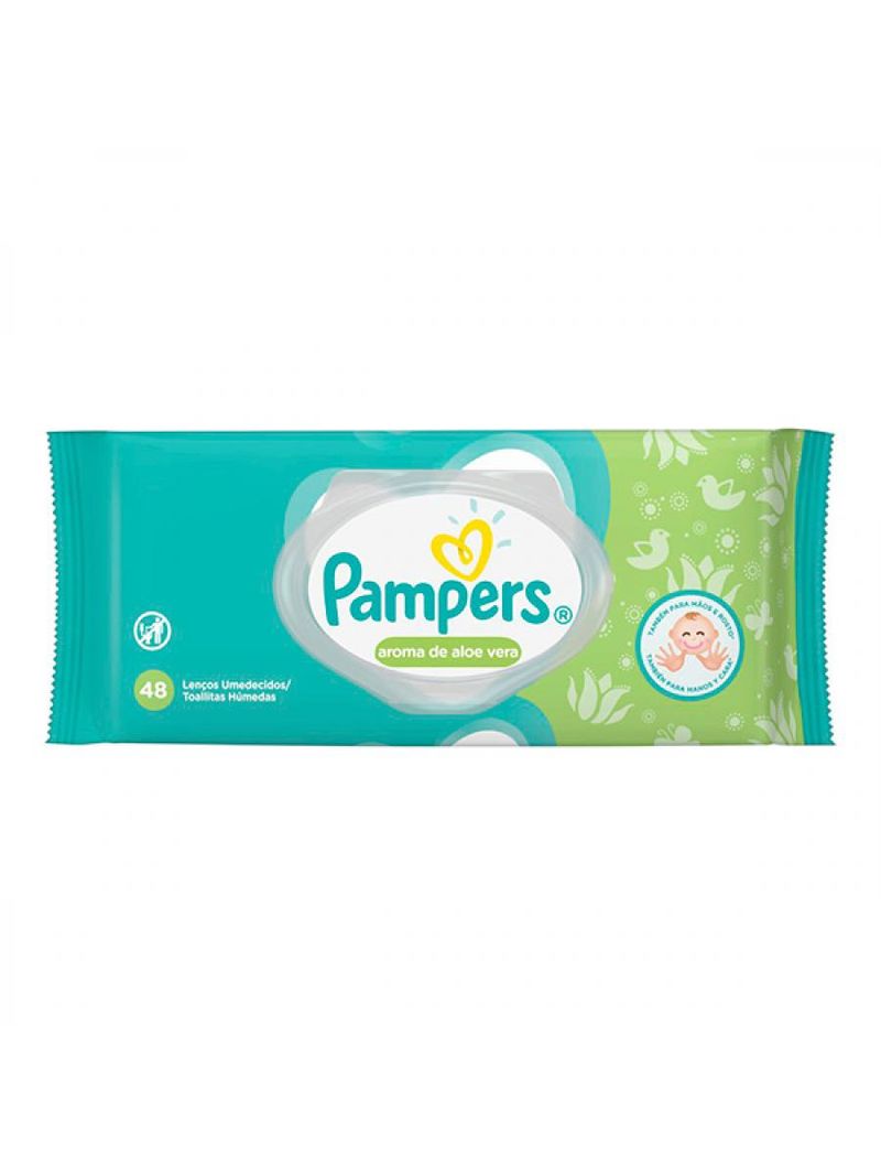 Toalha Umedecida Pampers Aloe Vera Com 48 Unidades