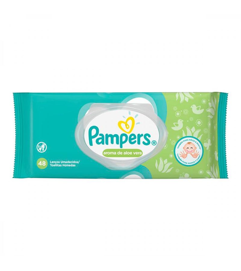 Toalha Umedecida Pampers Aloe Vera Com 48 Unidades