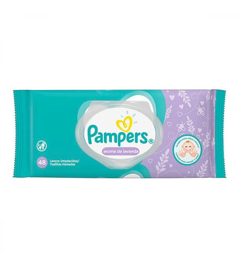 Toalha Umedecida Pampers Aroma De Lavanda Com 48 Unidades