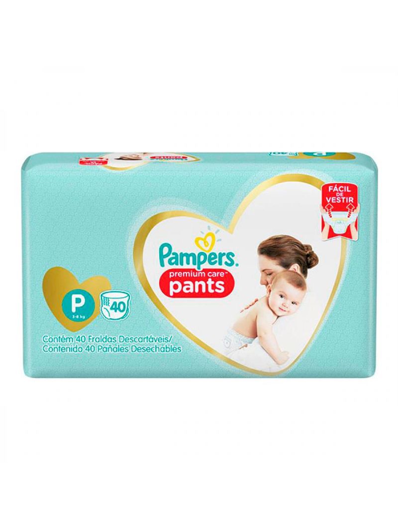 Fralda Pampers Pants Premium Care P Mega Com 40 Unidades