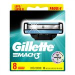 Lâmina Gillette Mach 3 Leve 8 Pague 6 Unidades