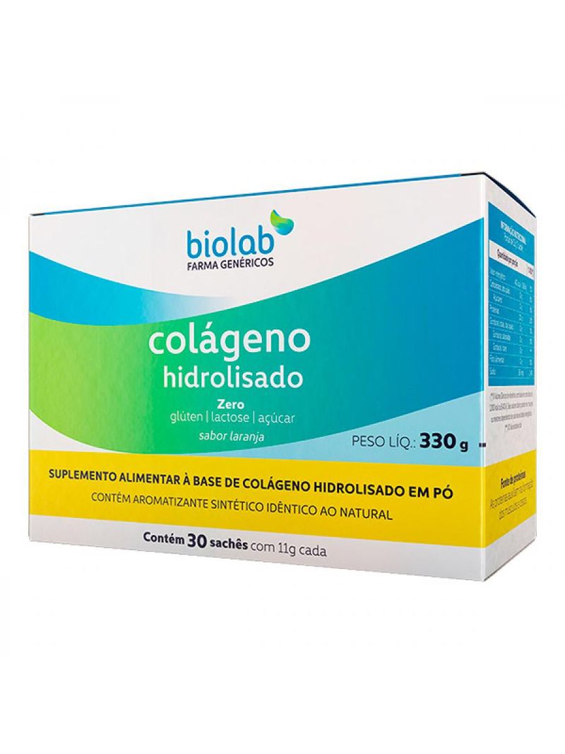 Colágeno Hidrolisado Biolab Com 30 Sachês De 11g