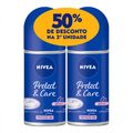 Desodorante Nivea Feminino Roll On Protect Care 2 Unidades De 50ml