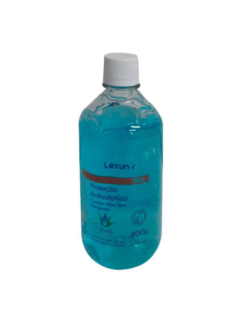 Gel Antisséptico 70% Lexuns Aloe Vera 400gr