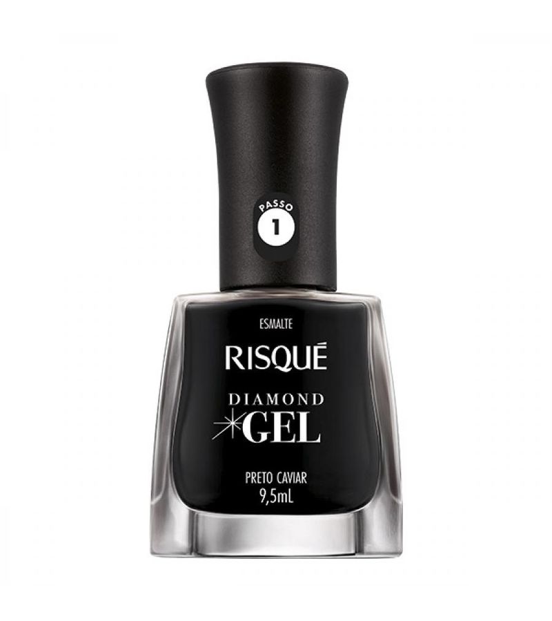 Esmalte Risqué Diamond Gel Preto Caviar 9,5ml