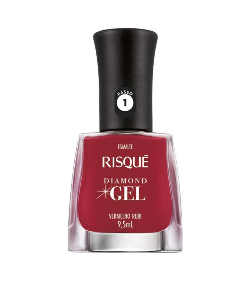 Esmalte Risqué Diamond Gel Vermelho Rubi 9,5ml