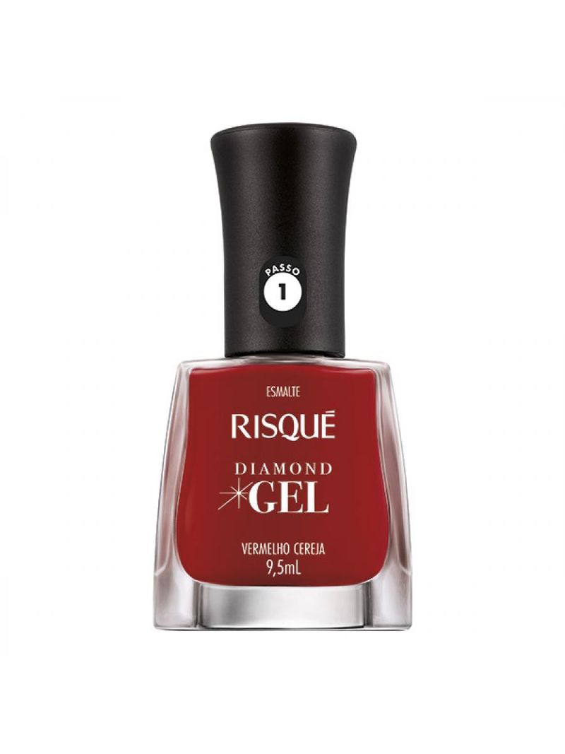 Esmalte Risqué Gel Diamond Vermelho Cereja 9,5ml