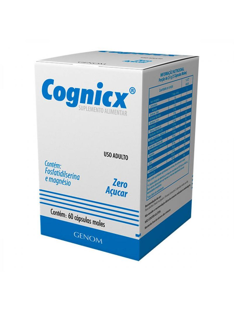 Cognicx Zero Açúcar Com 60 Cápsulas Moles