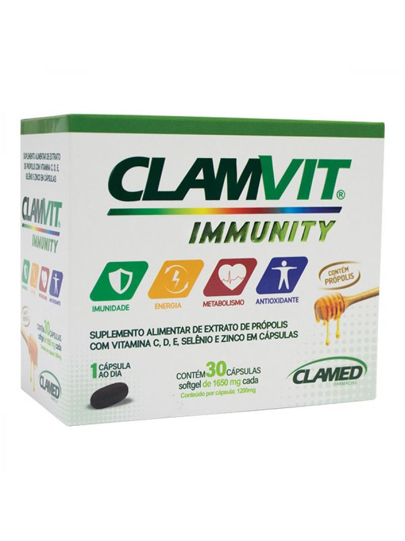 Clamvit Immunity Com 30 Cápsulas Softgel