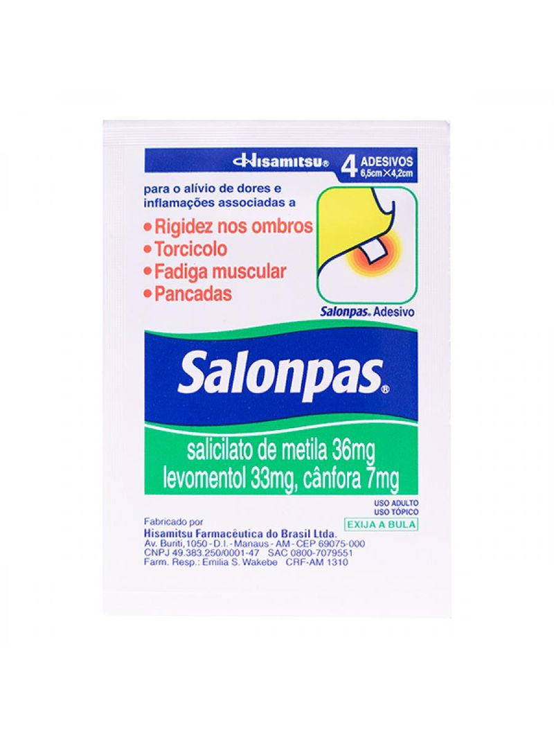 Salonpas Com 4 Adesivos Pequenos 76mg