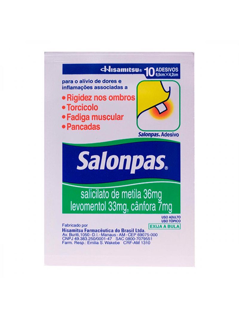 Salonpas Com 10 Adesivos Pequenos 76,1mg
