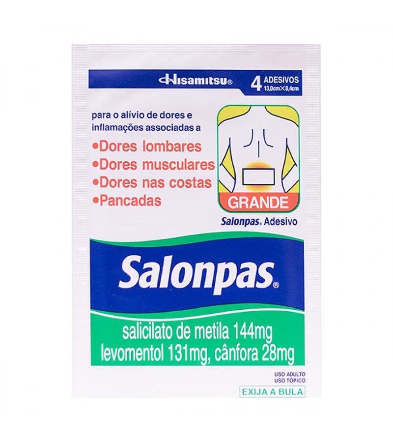 Salonpas Com 4 Adesivos Grandes 303,4mg