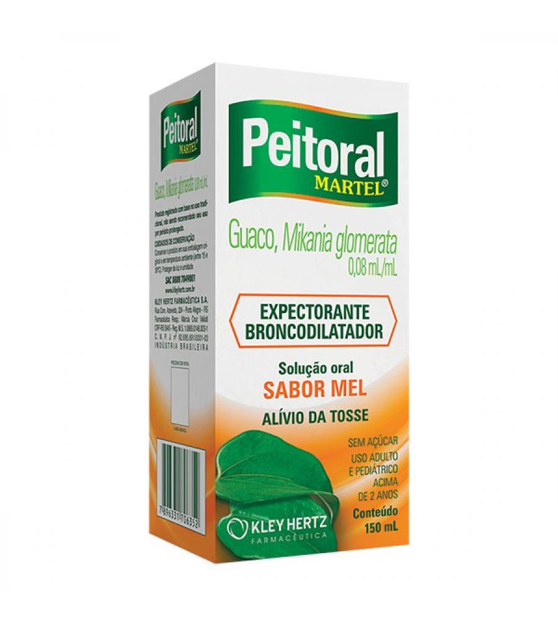 Peitoral Martel Sabor Mel 150ml Sem Açúcar