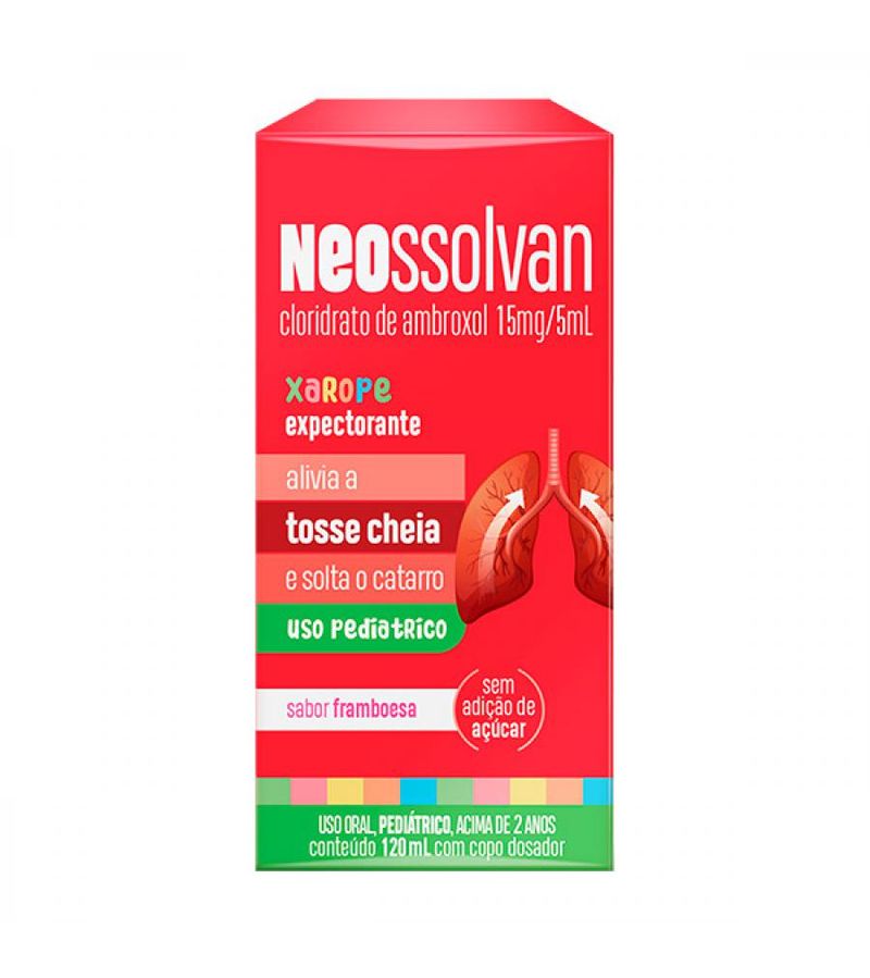 Neossolvan 15mg/5ml Xarope Infantil Sabor Framboesa 120ml
