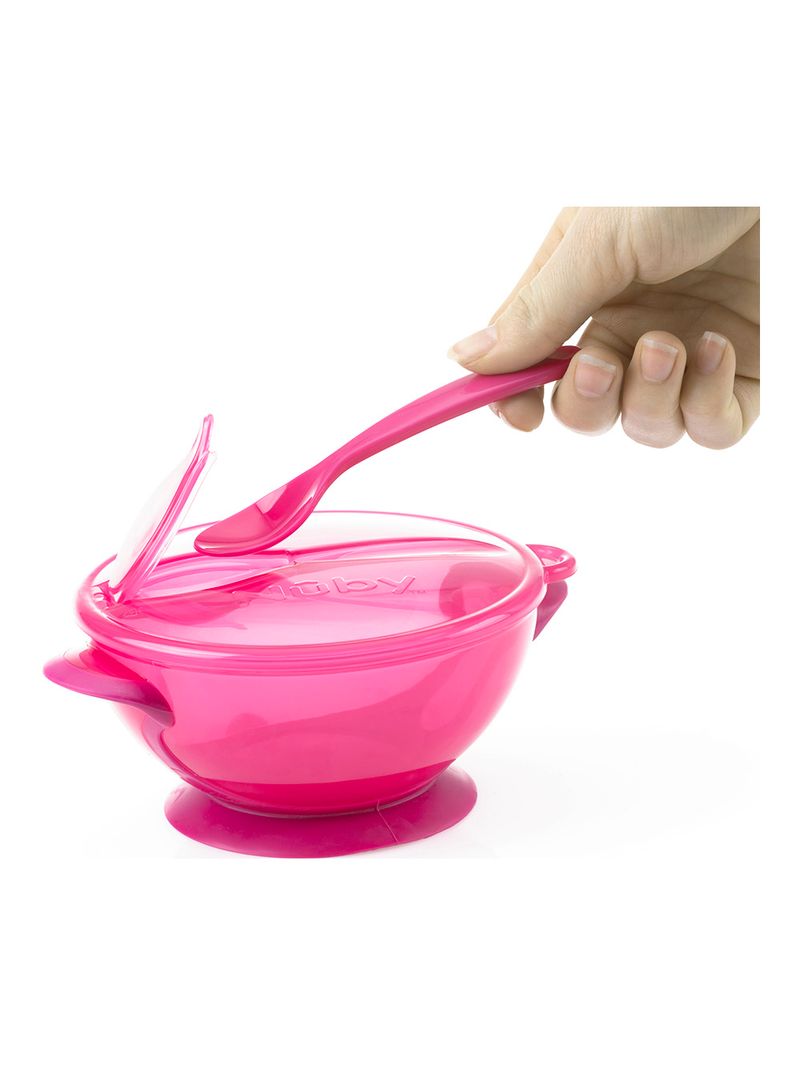 TIGELA COM VENTOSA+COLHER NUBY ROSA       ( avalie agora!)