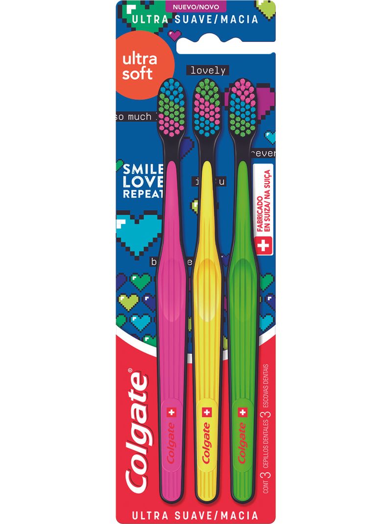 Escova Dental Colgate Ultrasoft Macia Com 3 Unidades