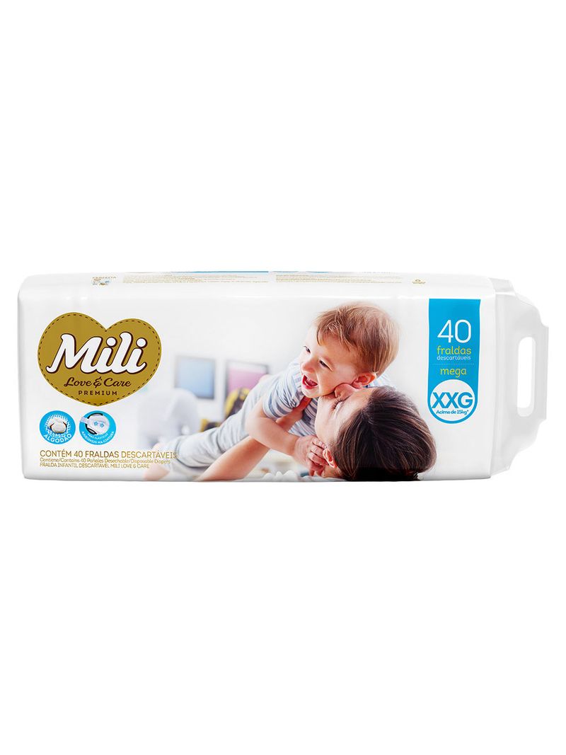 Fralda-Mili-Love-E-Care-Xxg-Mega-Com-40-Unidades