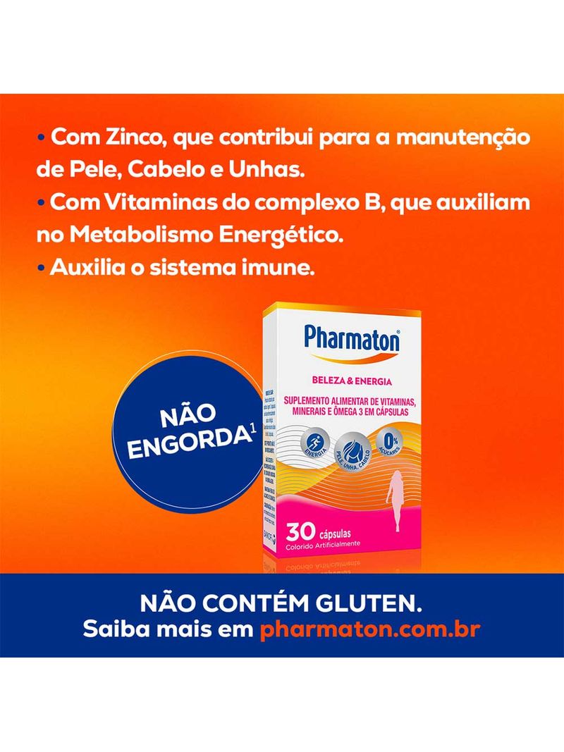 Pharmaton com Aviso de Que Não Engorda