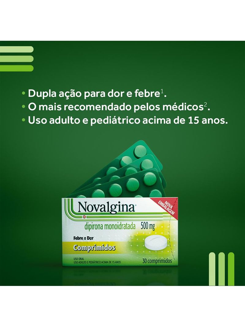Novalgina 500mg Com 30 Comprimidos