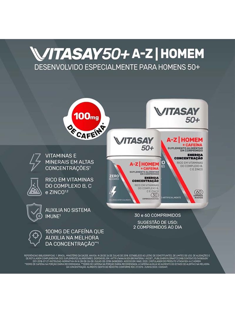Vitasay-50--A-z-Homem---Cafeina-Com-60-Comprimidos-Revestidos