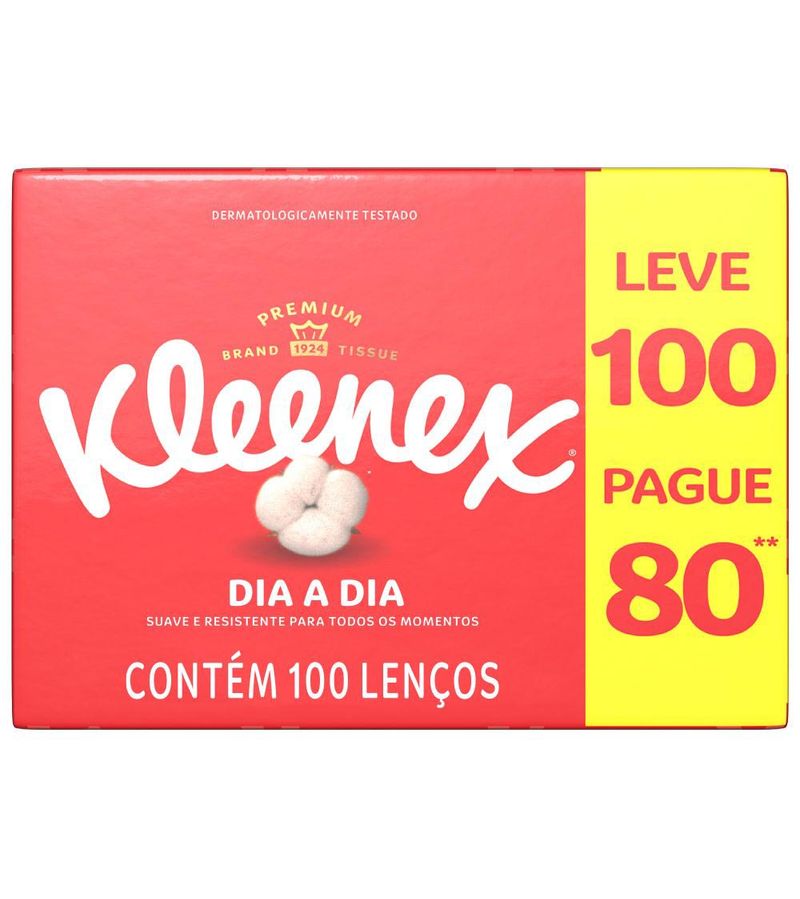 Lenco-De-Papel-Kleenex-Dia-A-Dia-Leve-100-Pague-80-Unidades