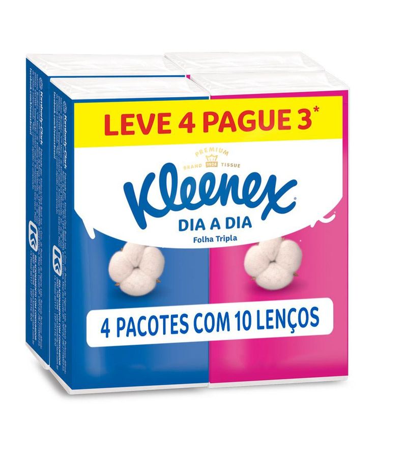 Lenço De Papel Kleenex Dia A Dia Leve 4 Pague 3 Pacotes