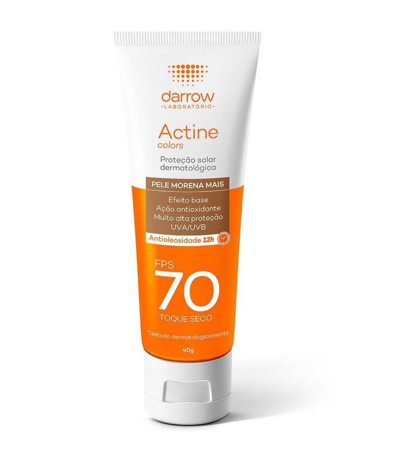 Protetor-Solar-Actine-Colors-Fps70-Pele-Morena-Mais-Toque-Seco-40g