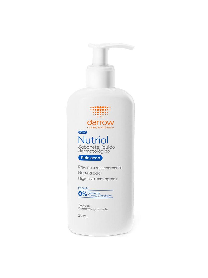 SABONETE NUTRIOL LIQUIDO 240ML PELE SECA