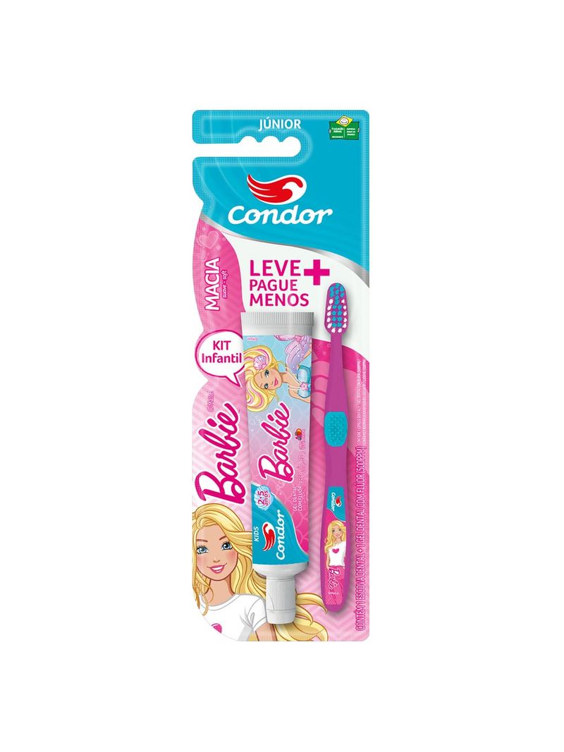 Escova---Gel-Dental-Condor-Barbie-Junior-Leve---Pague---Especial