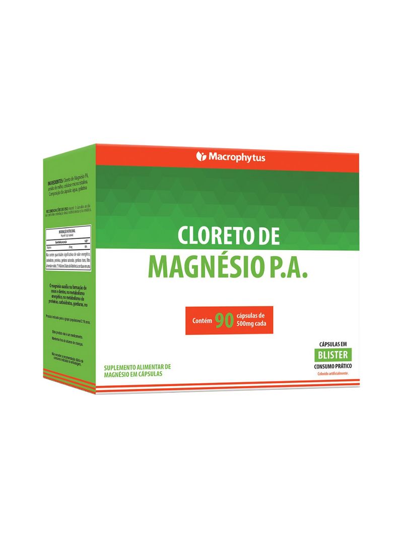 Cloreto-De-Magnesio-P.a-Macrophytus-Com-90-Capsulas-500mg