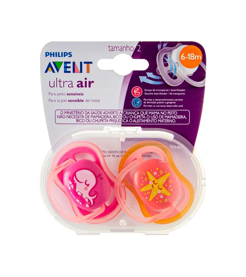 Chupeta-Avent-Ultra-Air-Com-2-Baleia-estrela-6-18-Meses