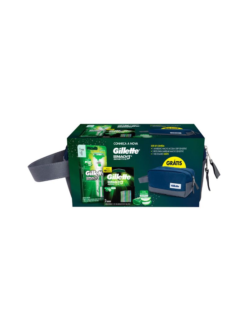 Aparelho-De-Barbear-Gillette-Mach3-Acqua-Grip-Com-1-3-Refil-Sensitive--Gratis-Necessaire-Especial