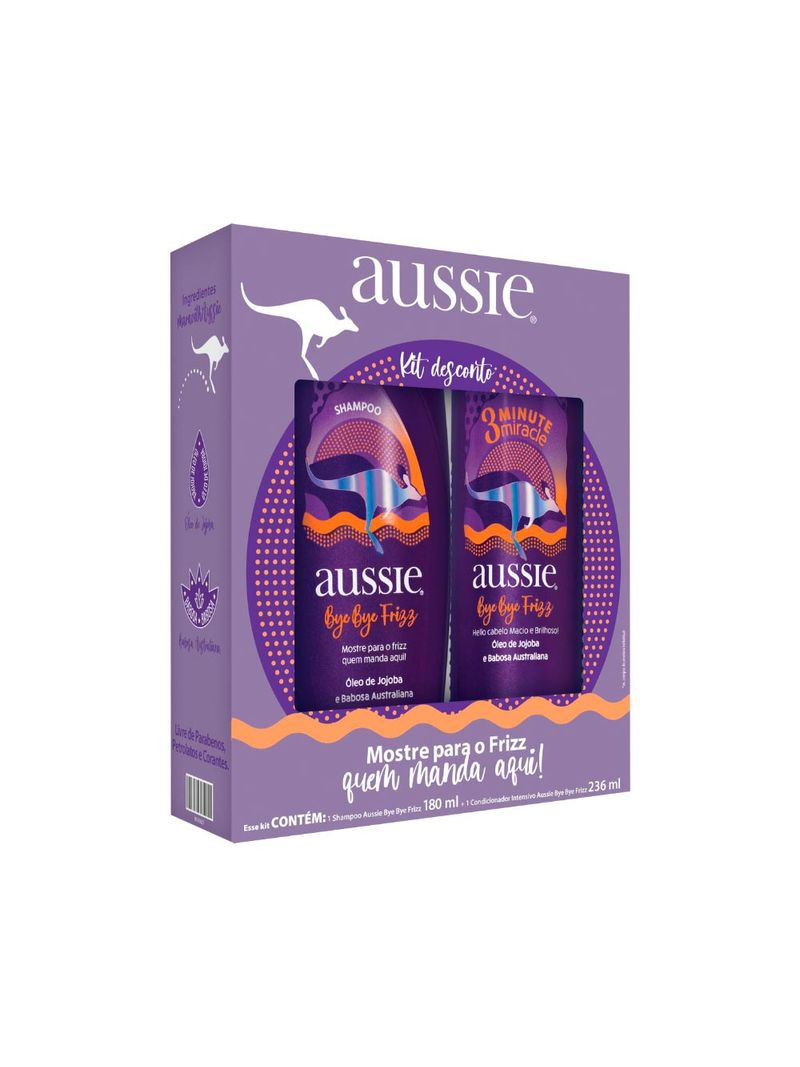 Shampoo-creme-Tratamento-Aussie-180ml-236ml-Bye-Bye-Frizz-Especial