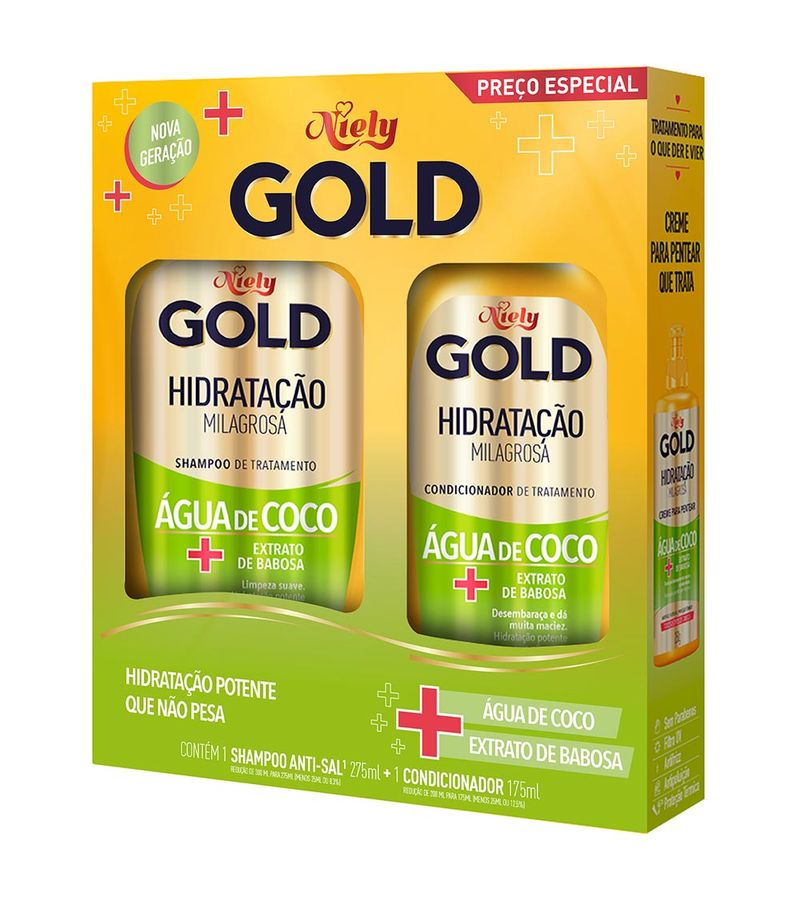 Kit-Niely-Gold-Hidratacao-Milagrosa-Shampoo-300ml---Condicionador-200ml