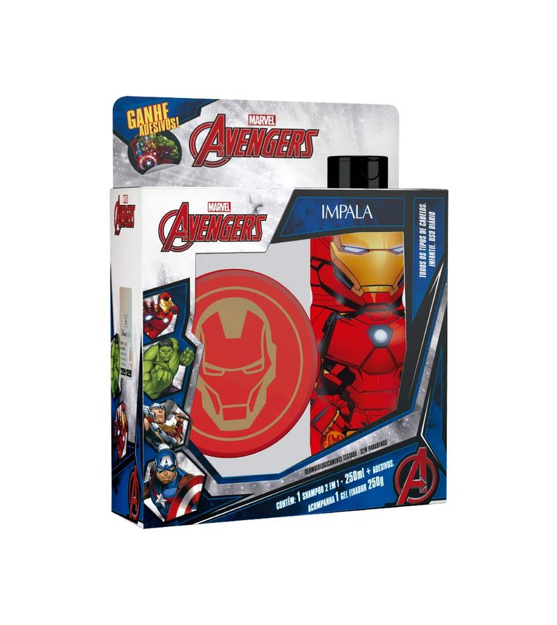 Shampoo-gel-Fixador-250ml-250gr-adesivo-Homem-De-Ferro