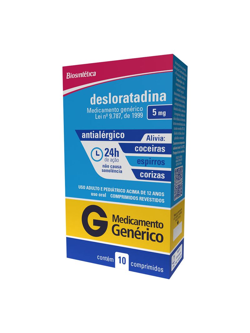 Desloratadina-Biosintetica-5mg-Com-10-Comprimidos