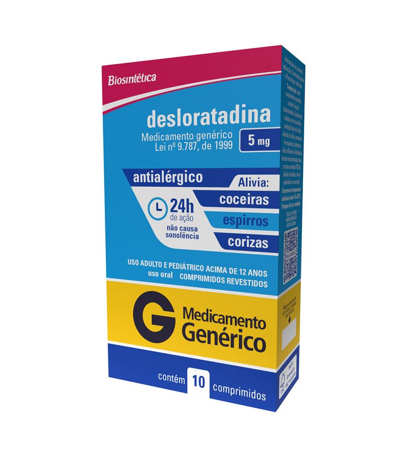 Desloratadina-Biosintetica-5mg-Com-10-Comprimidos