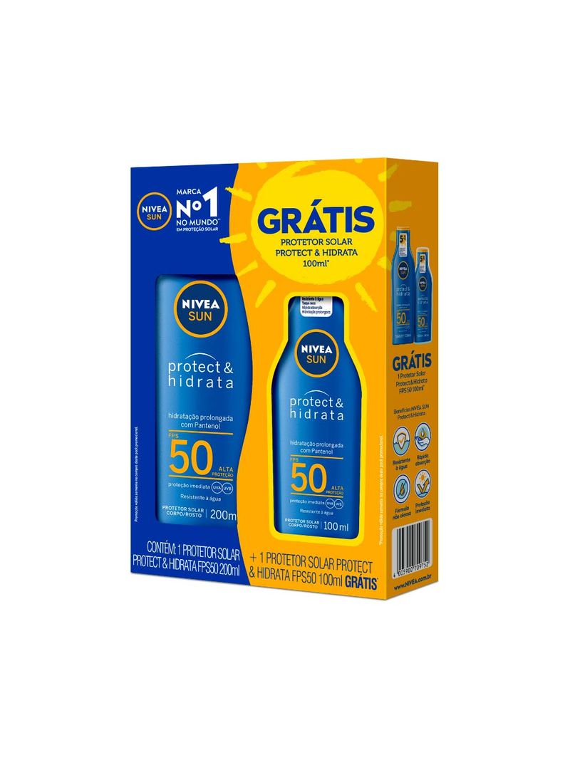 Protetor-Solar-Nivea-Protect-<->-<->-Hidrata-200ml-100ml-Fps50-Especial