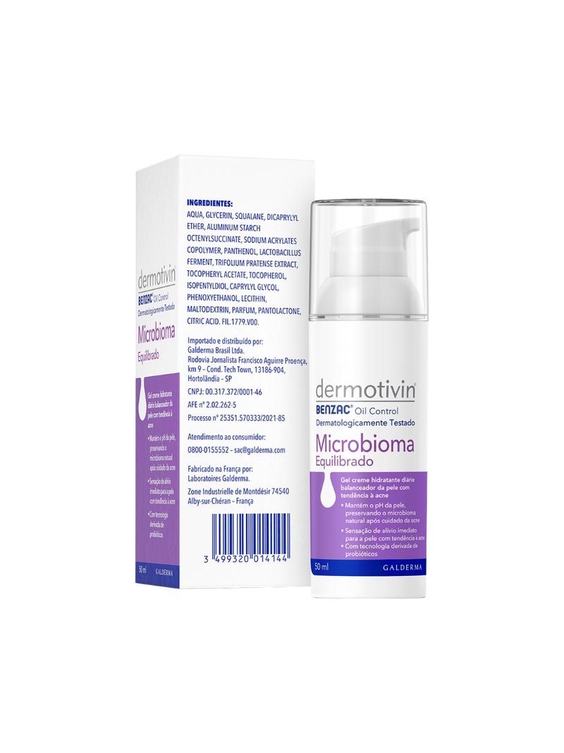 Hidratante-Dermotivin-Benzac-Oil-50ml-Microbioma-Equilibrado