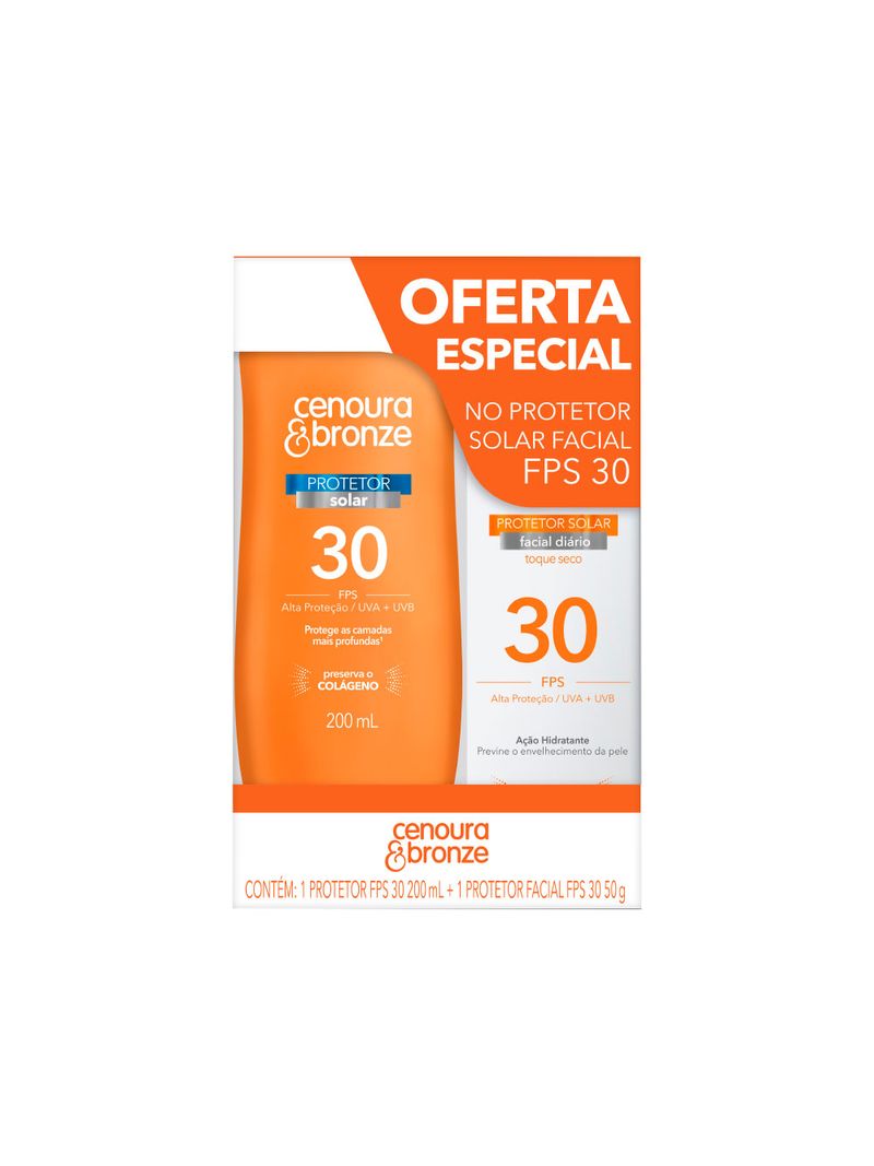 Protetor-Solar-Cenoura-E-Bronze-200ml-50gr-Fps30-Facial-Especial