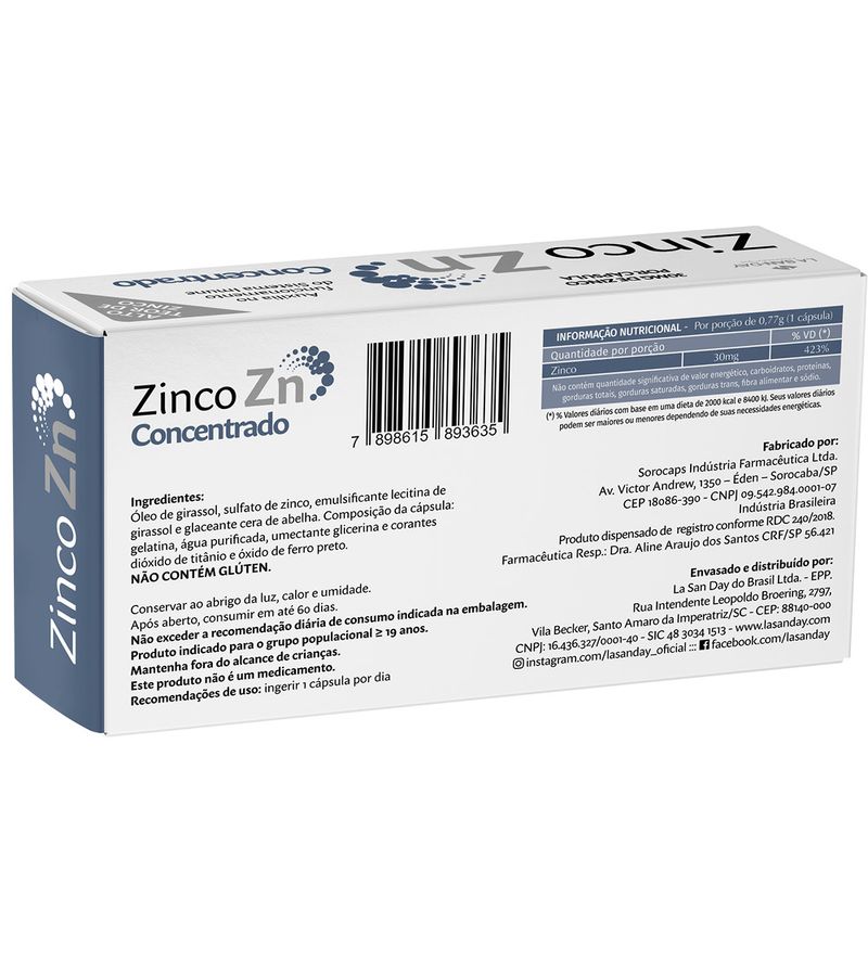 Zinco-Zn-Concentrado-Lasanday-Com-30-Capsulas-30mg