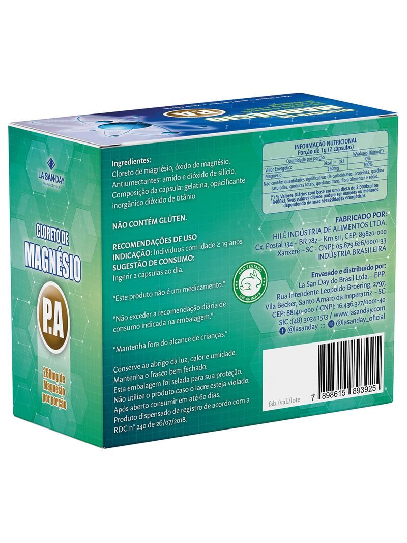 Cloreto-De-Magnesio-Pa-Lasanday-Com-60-Capsulas-500mg