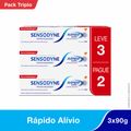 Sensodyne Rapido Alivio - Kit De Creme Dental, Alivio Para Dentes  Sensiveis, Com 3 Unidades De 90g