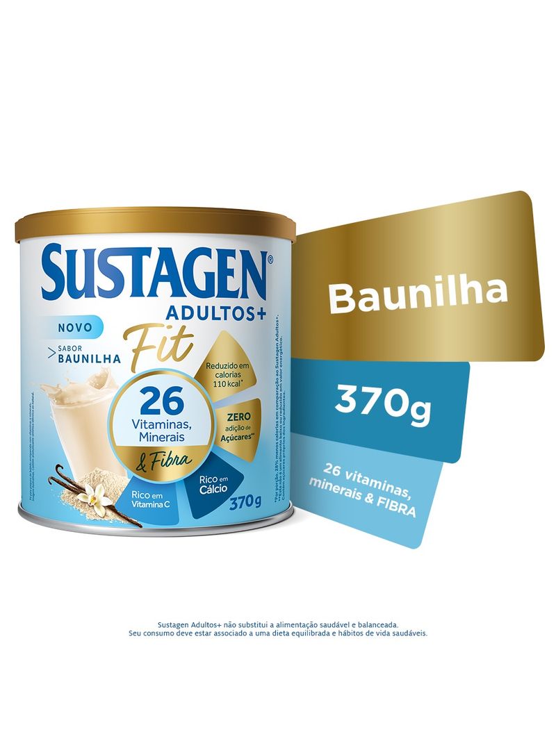 Complemento-Alimentar-Sustagen-Adultos--Fit-Sabor-Baunilha---Lata-370g